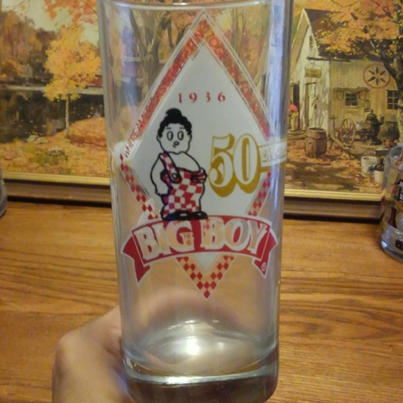 Big Boy 🍔 Vtg 1986 Glass Cup 80s 50th Anniversary - Picture 7 of 11
